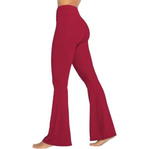 imageSunzel Womens Flare Leggings No Front Seam Flare Yoga Pants with Tummy Control Crossover High Waist  28quot  30quot  32quot  34quotTrue Red