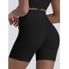 imageSunzel Hidden Butt Lifting Scrunch Biker Shorts for Women High Waist Crossover Yoga Gym Workout Shorts with Tummy ControlBlack
