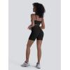 imageSunzel Hidden Butt Lifting Scrunch Biker Shorts for Women High Waist Crossover Yoga Gym Workout Shorts with Tummy ControlBlack