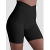 imageSunzel Hidden Butt Lifting Scrunch Biker Shorts for Women High Waist Crossover Yoga Gym Workout Shorts with Tummy ControlBlack