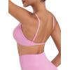 imageSunzel Womens Open Back Sports Bra Adjustable Spaghetti Strap Seamless Low Impact Workout Gym Yoga Bra with Removable PadsPink