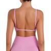imageSunzel Womens Open Back Sports Bra Adjustable Spaghetti Strap Seamless Low Impact Workout Gym Yoga Bra with Removable PadsPink