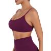 imageSunzel Womens Open Back Sports Bra Adjustable Spaghetti Strap Seamless Low Impact Workout Gym Yoga Bra with Removable PadsPurple