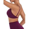 imageSunzel Womens Open Back Sports Bra Adjustable Spaghetti Strap Seamless Low Impact Workout Gym Yoga Bra with Removable PadsPurple