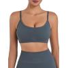 imageSunzel Womens Open Back Sports Bra Adjustable Spaghetti Strap Seamless Low Impact Workout Gym Yoga Bra with Removable PadsStorm Grey