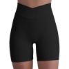 imageSunzel Hidden Butt Lifting Scrunch Biker Shorts for Women High Waist Crossover Yoga Gym Workout Shorts with Tummy ControlBlack
