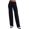 imageSunzel Womens Fold Over Wide Leg Yoga Pants No Front Seam Straight Leg Sweatpants High Waisted Lounge Casual Stretch WorkoutBlack