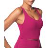 imageWomen VNeck Longline Sports Bras Low U Back Workout Yoga Athletic Crop Tank Top with Built in BraSangria