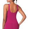 imageWomen VNeck Longline Sports Bras Low U Back Workout Yoga Athletic Crop Tank Top with Built in BraSangria