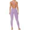 imageSunzel Jumpsuits for Women Backless Seamless Workout One Piece Bodycon Bodysuits Butt Scrunch Leggings UnitardPurple