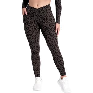 imageSunzel Butt Lifting Scrunch Leggings for Women with Pockets No Front Seam Crossover Workout Booty Yoga Pants Tummy ControlLeopard Seal Brown