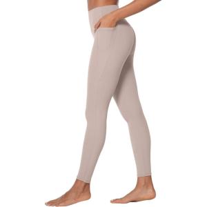 imageSunzel Sunzfly Workout Leggings for Women Tummy Control Compression Workout Gym Yoga Pants High Waist ampamp No Front Seam LycraBeige
