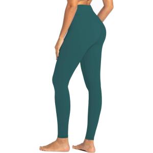 imageSunzel Sunzfly Workout Leggings for Women Tummy Control Compression Workout Gym Yoga Pants High Waist ampamp No Front Seam LycraForest Green
