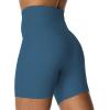 image:imageSunzel Crossover Biker Shorts for Women No Front Seam V High Waist Yoga Workout Gym Shorts with Tummy ControlBlue Gray