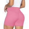 image:imageSunzel Crossover Biker Shorts for Women No Front Seam V High Waist Yoga Workout Gym Shorts with Tummy ControlBubblegum Pink