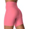 image:imageSunzel Crossover Biker Shorts for Women No Front Seam V High Waist Yoga Workout Gym Shorts with Tummy ControlBubblegum Pink