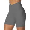 image:imageSunzel Crossover Biker Shorts for Women No Front Seam V High Waist Yoga Workout Gym Shorts with Tummy ControlCharcoal Gray