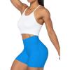 image:imageSunzel Crossover Biker Shorts for Women No Front Seam V High Waist Yoga Workout Gym Shorts with Tummy ControlClassic Blue