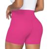 image:imageSunzel Crossover Biker Shorts for Women No Front Seam V High Waist Yoga Workout Gym Shorts with Tummy ControlHot Pink