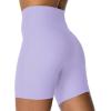 image:imageSunzel Crossover Biker Shorts for Women No Front Seam V High Waist Yoga Workout Gym Shorts with Tummy ControlLilac