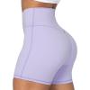 image:imageSunzel Crossover Biker Shorts for Women No Front Seam V High Waist Yoga Workout Gym Shorts with Tummy ControlLilac Purple