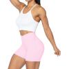 image:imageSunzel Crossover Biker Shorts for Women No Front Seam V High Waist Yoga Workout Gym Shorts with Tummy ControlMilkshake Pink