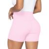 image:imageSunzel Crossover Biker Shorts for Women No Front Seam V High Waist Yoga Workout Gym Shorts with Tummy ControlMilkshake Pink