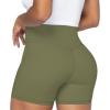 image:imageSunzel Crossover Biker Shorts for Women No Front Seam V High Waist Yoga Workout Gym Shorts with Tummy ControlOlive Green