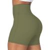image:imageSunzel Crossover Biker Shorts for Women No Front Seam V High Waist Yoga Workout Gym Shorts with Tummy ControlOlive Green