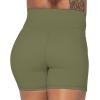 image:imageSunzel Crossover Biker Shorts for Women No Front Seam V High Waist Yoga Workout Gym Shorts with Tummy ControlOlive Green