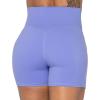 image:imageSunzel Crossover Biker Shorts for Women No Front Seam V High Waist Yoga Workout Gym Shorts with Tummy ControlPeriwinkle