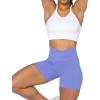 image:imageSunzel Crossover Biker Shorts for Women No Front Seam V High Waist Yoga Workout Gym Shorts with Tummy ControlPeriwinkle