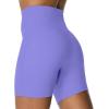 image:imageSunzel Crossover Biker Shorts for Women No Front Seam V High Waist Yoga Workout Gym Shorts with Tummy ControlPeriwinkle