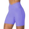 image:imageSunzel Crossover Biker Shorts for Women No Front Seam V High Waist Yoga Workout Gym Shorts with Tummy ControlPeriwinkle