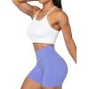 image:imageSunzel Crossover Biker Shorts for Women No Front Seam V High Waist Yoga Workout Gym Shorts with Tummy ControlPeriwinkle