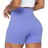 image:imageSunzel Crossover Biker Shorts for Women No Front Seam V High Waist Yoga Workout Gym Shorts with Tummy ControlPeriwinkle