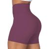 image:imageSunzel Crossover Biker Shorts for Women No Front Seam V High Waist Yoga Workout Gym Shorts with Tummy ControlPurple Red