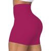 image:imageSunzel Crossover Biker Shorts for Women No Front Seam V High Waist Yoga Workout Gym Shorts with Tummy ControlSangria