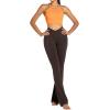 image:imageSunzel Flare Leggings for Women with Pockets Crossover Yoga Pants with Tummy Control High Waisted and Wide Leg 30 Java Brown XSmall