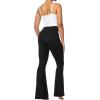 image:imageSunzel Flare Leggings for Women with Pockets Crossover Yoga Pants with Tummy Control High Waisted and Wide Leg Side PocketsBlack