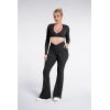 image:imageSunzel Flare Leggings for Women with Pockets Crossover Yoga Pants with Tummy Control High Waisted and Wide Leg Side PocketsBlack