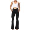 image:imageSunzel Flare Leggings for Women with Pockets Crossover Yoga Pants with Tummy Control High Waisted and Wide Leg Side PocketsBlack