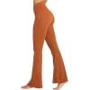 image:imageSunzel Flare Leggings for Women with Pockets Crossover Yoga Pants with Tummy Control High Waisted and Wide Leg Side PocketsCaramel Cafe