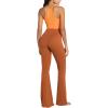 image:imageSunzel Flare Leggings for Women with Pockets Crossover Yoga Pants with Tummy Control High Waisted and Wide Leg Side PocketsCaramel Cafe