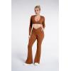 image:imageSunzel Flare Leggings for Women with Pockets Crossover Yoga Pants with Tummy Control High Waisted and Wide Leg Side PocketsCaramel Cafe
