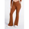image:imageSunzel Flare Leggings for Women with Pockets Crossover Yoga Pants with Tummy Control High Waisted and Wide Leg Side PocketsCaramel Cafe