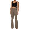 image:imageSunzel Flare Leggings for Women with Pockets Crossover Yoga Pants with Tummy Control High Waisted and Wide Leg Side PocketsCoca Mocha