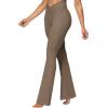 image:imageSunzel Flare Leggings for Women with Pockets Crossover Yoga Pants with Tummy Control High Waisted and Wide Leg Side PocketsCoca Mocha