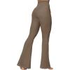 image:imageSunzel Flare Leggings for Women with Pockets Crossover Yoga Pants with Tummy Control High Waisted and Wide Leg Side PocketsCoca Mocha