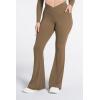 image:imageSunzel Flare Leggings for Women with Pockets Crossover Yoga Pants with Tummy Control High Waisted and Wide Leg Side PocketsCoca Mocha